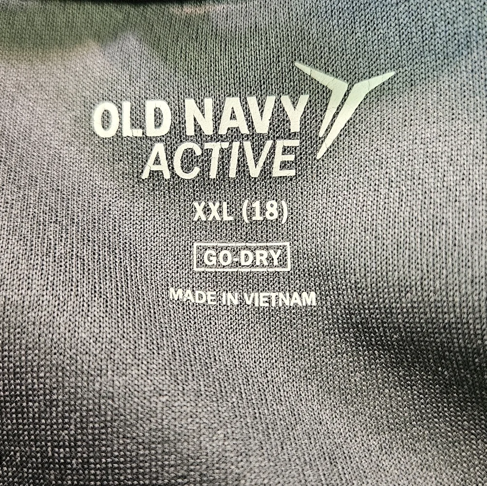 Old Navy Active Black & Gray Camo Go-Dry Tee, Youth XXL (18)
